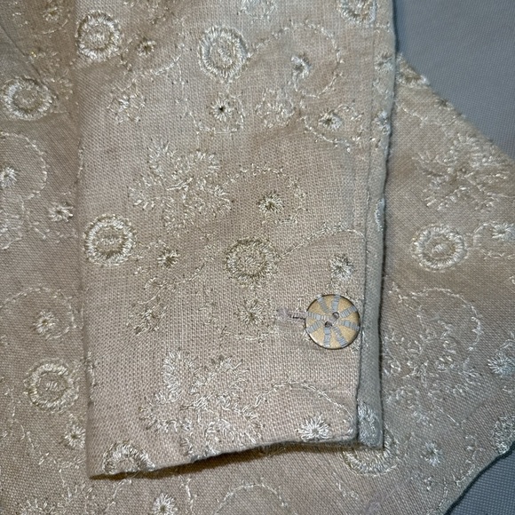 2/$35 Coldwater Creek Beautiful Embroidered linen Blazer Women’s PL Elegant - Picture 9 of 12
